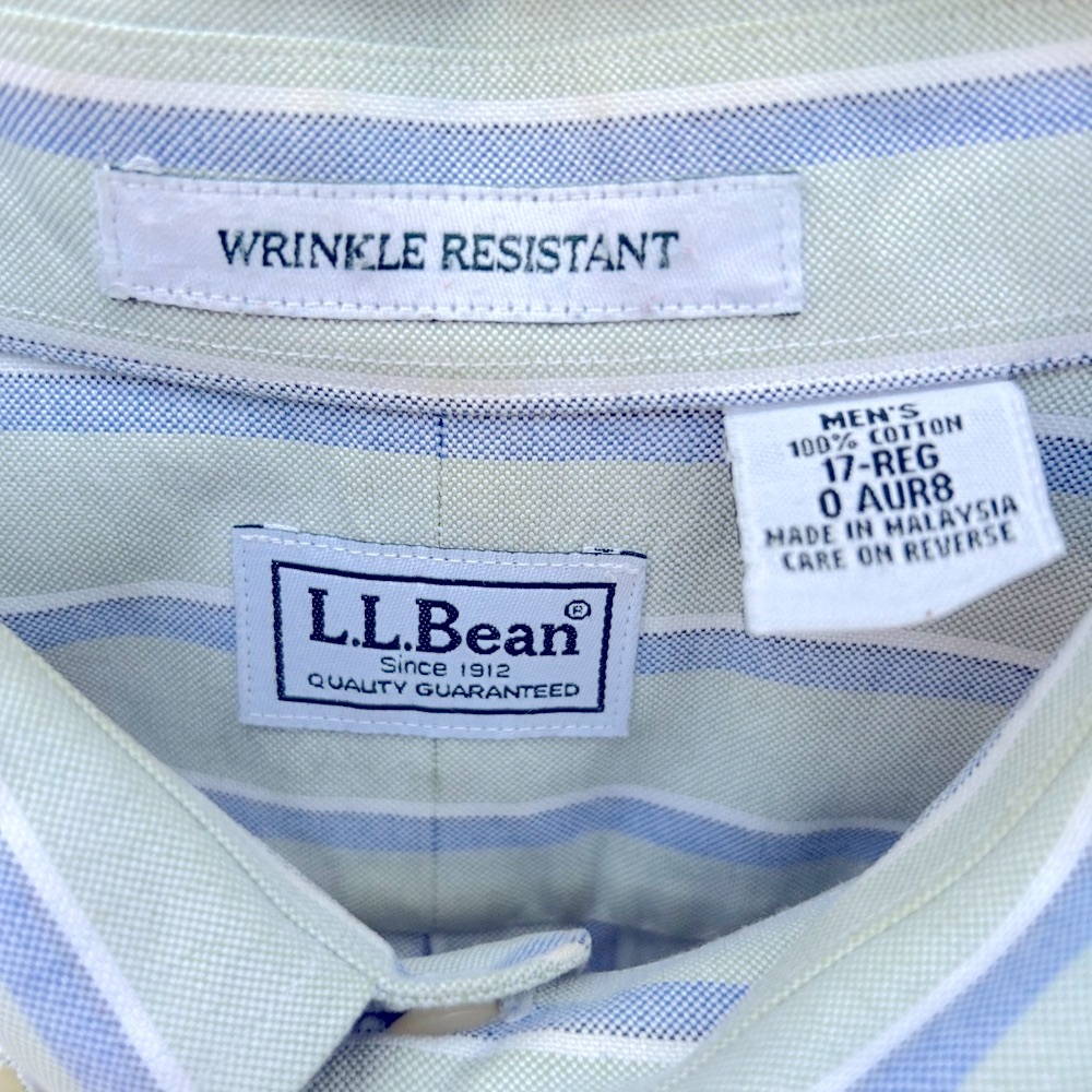 L.L. Bean Striped Wrinkle Resistant Short Sleeve Shirt Size 17 - Picture 6 of 6